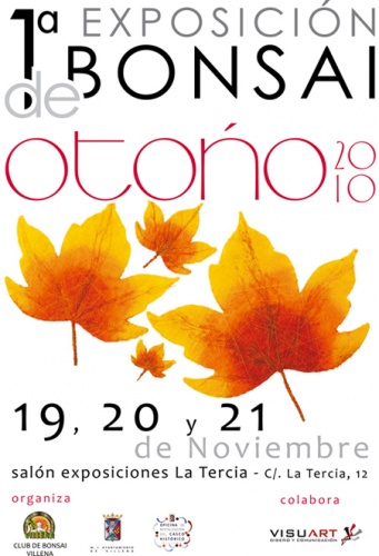 Cartel 1ª Exposicion Bonsai Otoño - Villena ( Alicante )